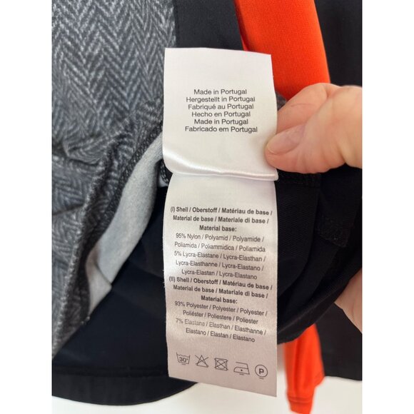 Golfino Herringbone Grey/Black Long‎ Sleeve 3/4-Zip Top With Orange Accents 10 - Picture 5 of 9